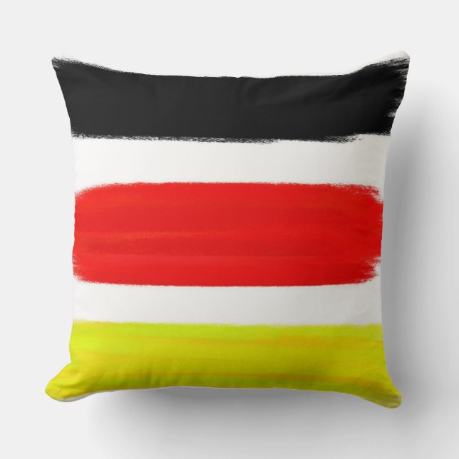 Yellow Red Black Abstract Painting Art Throw Pillow (Front)