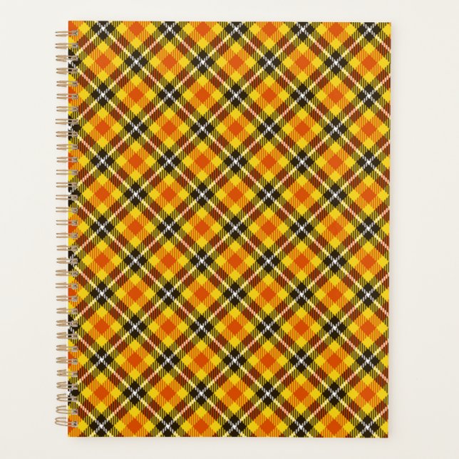 Yellow Red Black Plaid Texture Pattern-57570 Planner (Front)