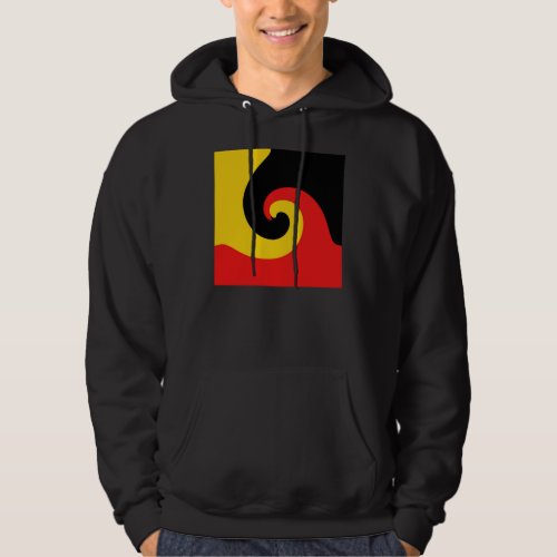 Yellow Red Black Retro Painting Abstract Art Hoodie