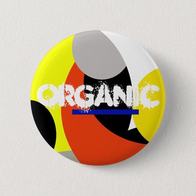 Yellow Red Blue Abstract Art Button (Front)