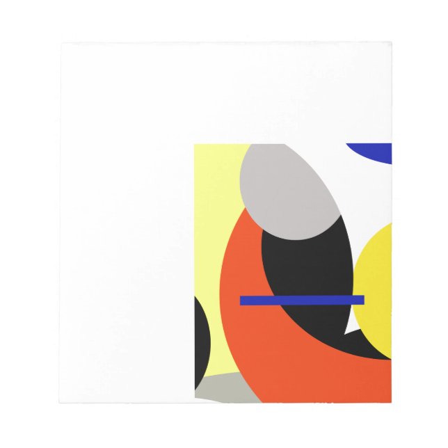 Yellow Red Blue Abstract Art Notepad (Front)