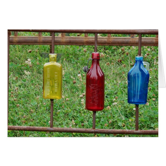Yellow, Red, Blue Glass Bottles Cards (Front Horizontal)