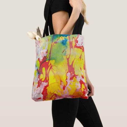 Yellow Red Blue Green Purple Modern Abstract Tote Bag