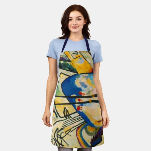 Yellow Red Blue Kandinsky Abstract Painting Apron