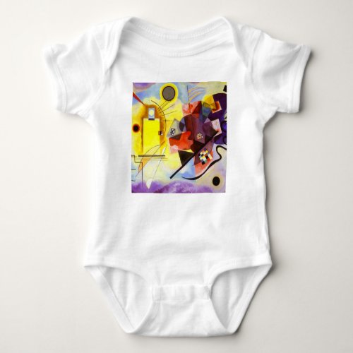 Yellow Red Blue Kandinsky Abstract Painting Baby Bodysuit