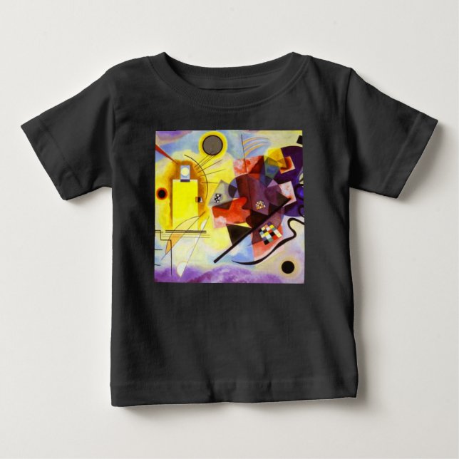 Yellow Red Blue Kandinsky Abstract Painting Baby T-Shirt (Front)