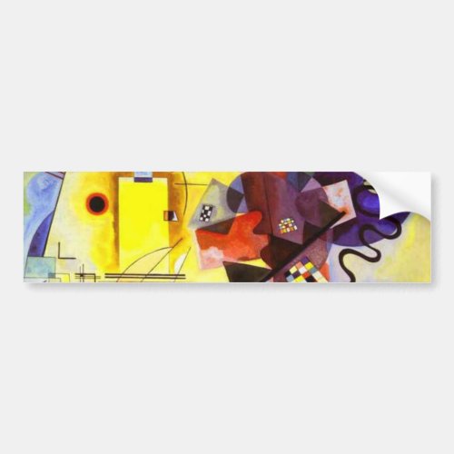 Yellow Red Blue Kandinsky Abstract Painting Bumper Sticker