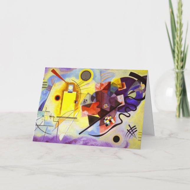 Yellow Red Blue Kandinsky Abstract Painting Card (Front)