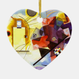 Yellow Red Blue Kandinsky Abstract Painting Ceramic Ornament