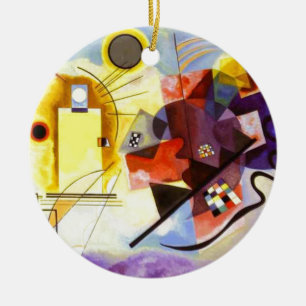Yellow Red Blue Kandinsky Abstract Painting Ceramic Ornament