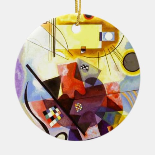 Yellow Red Blue Kandinsky Abstract Painting Ceramic Ornament