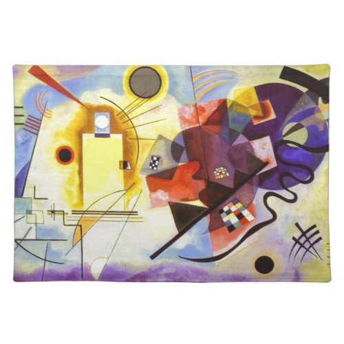 Yellow Red Blue Kandinsky Abstract Painting Cloth Placemat