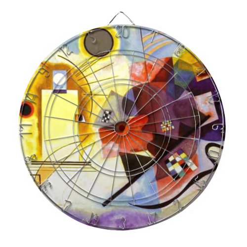 Yellow Red Blue Kandinsky Abstract Painting Dartboard