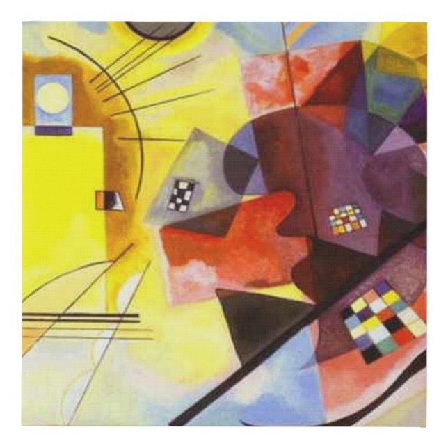 Yellow Red Blue Kandinsky Abstract Painting Faux Canvas Print (Front)