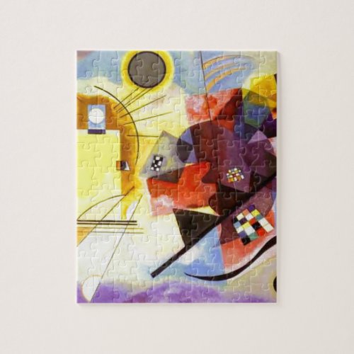 Yellow Red Blue Kandinsky Abstract Painting Jigsaw Puzzle
