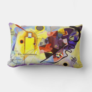 Yellow Red Blue Kandinsky Abstract Painting Lumbar Pillow