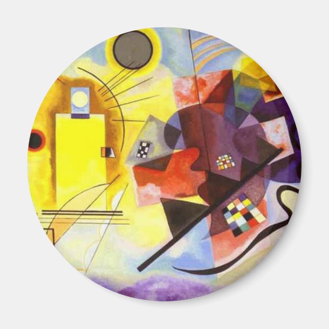 Yellow Red Blue Kandinsky Abstract Painting Magnet (Front)