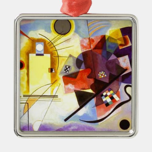 Yellow Red Blue Kandinsky Abstract Painting Metal Ornament