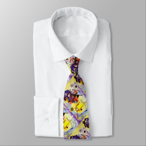 Yellow Red Blue Kandinsky Abstract Painting Neck Tie