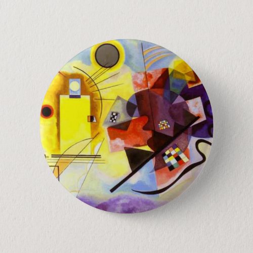 Yellow Red Blue Kandinsky Abstract Painting Pinback Button