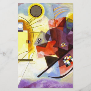 Yellow Red Blue Kandinsky Abstract Painting Stationery