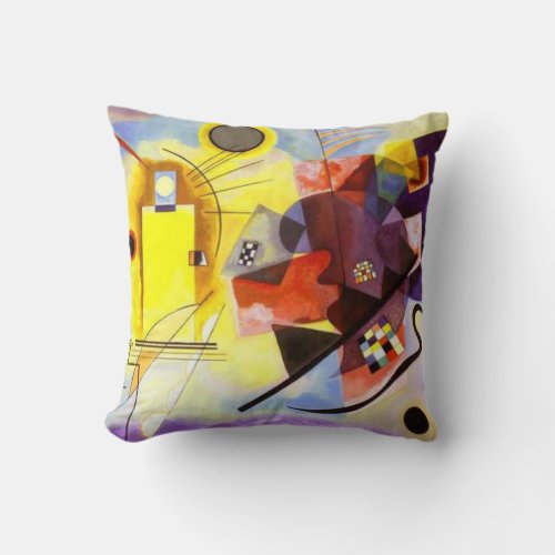 Yellow Red Blue Kandinsky Abstract Painting Throw Pillow