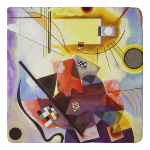 Yellow Red Blue Kandinsky Abstract Painting Trivet