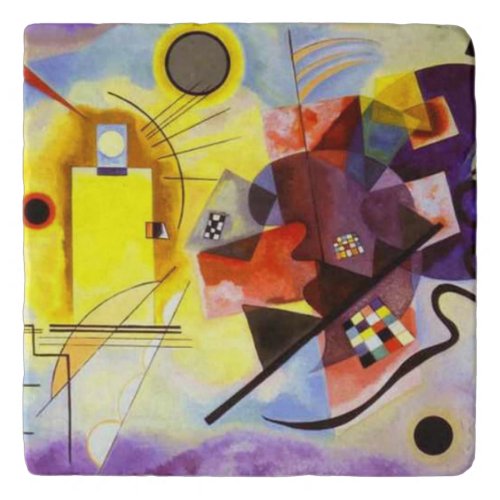 Yellow Red Blue Kandinsky Abstract Painting Trivet