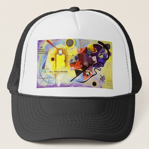Yellow Red Blue Kandinsky Abstract Painting Trucker Hat
