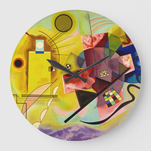 Yellow_Red_Blue No314 1925 by Wassily Kandinsky Large Clock