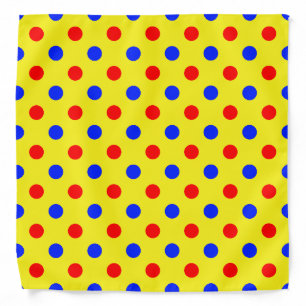 Yellow Red Blue Polka Dots Design  Bandana