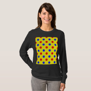 Yellow Red Blue Polka Dots Design  T-Shirt