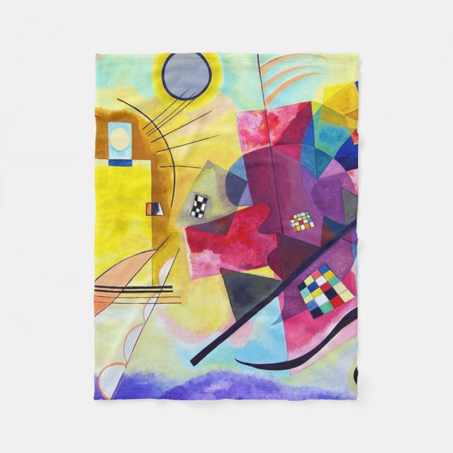 Yellow Red Blue Wassily Kandinsky Fleece Blanket (Front)