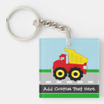 Yellow/Red Boys Dumptruck Construction Keychain