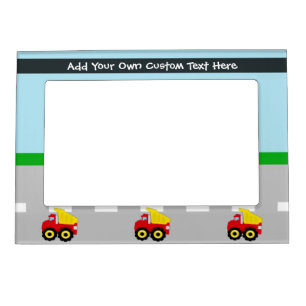Yellow/Red Boys Dumptruck Construction Magnetic Frame