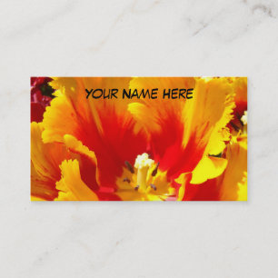 Yellow Red Business Cards Tulip Flower Unique
