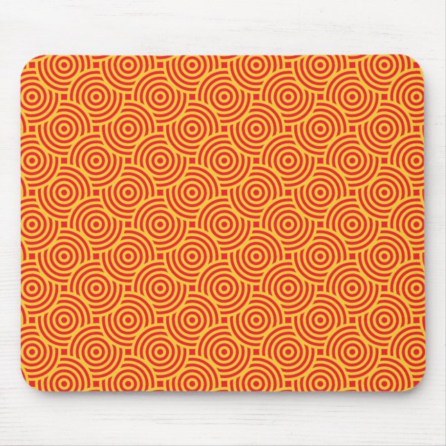 Yellow Red Circles Mousepad (Front)