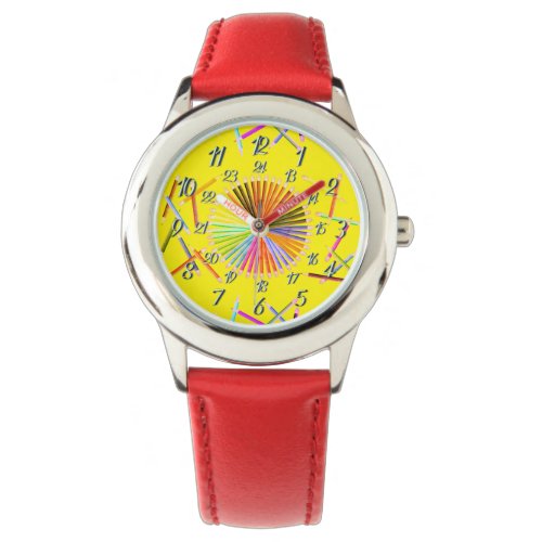 Yellow Red Color Wheel Watch