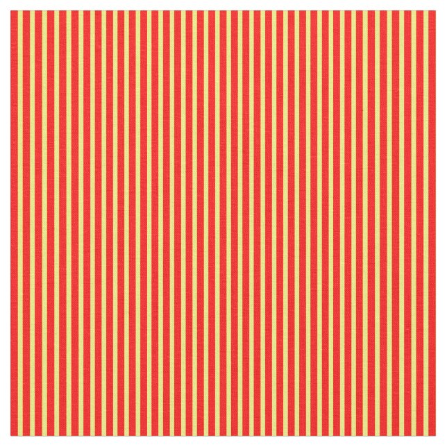 Yellow & Red Colored Striped/Lined Pattern Fabric (Close Up)