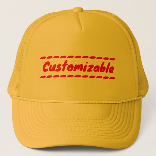 Yellow  Red Customizable Trucker Hat