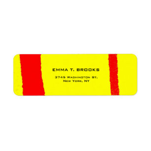 Yellow Red Elegant Modern Plain Minimalist Label