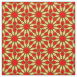 Yellow &amp; Red Elegant Mosaic Geometric Pattern Fabric