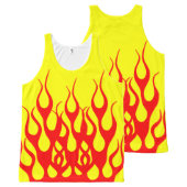 Yellow Red Flame Graphics All-Over-Print Tank Top (Front and Back)