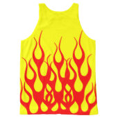 Yellow Red Flame Graphics All-Over-Print Tank Top (Back)