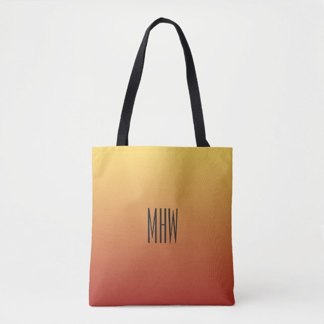 Yellow Red Gradient custom monogram bags (Front)