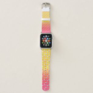 Yellow Red gradient plaid pattern Apple Watch Band
