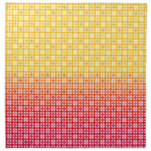 Yellow Red gradient plaid pattern  Cloth Napkin