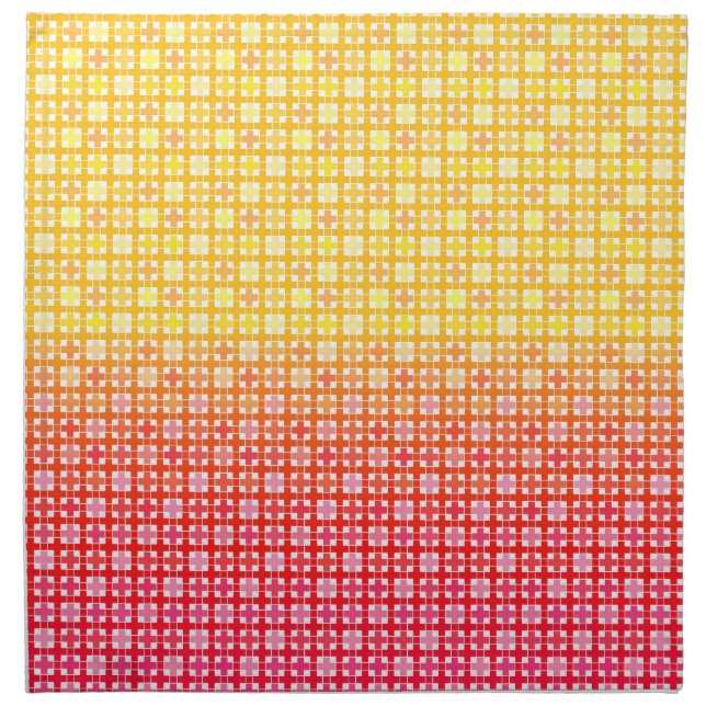 Yellow Red gradient plaid pattern  Cloth Napkin (Front)