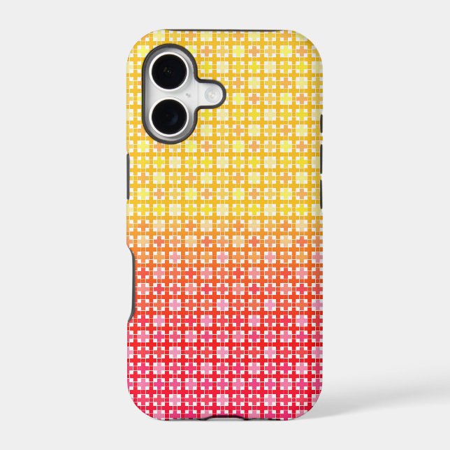 Yellow Red gradient plaid pattern  Iphone Case (Back)