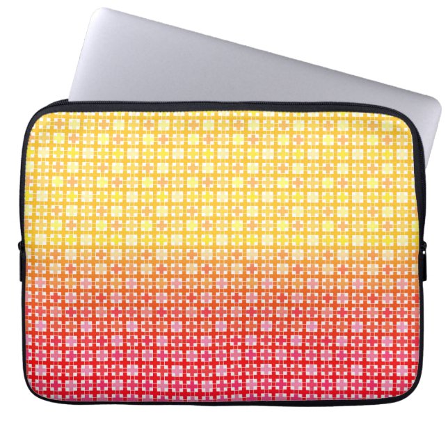 Yellow Red gradient plaid pattern Laptop Sleeve (Front)